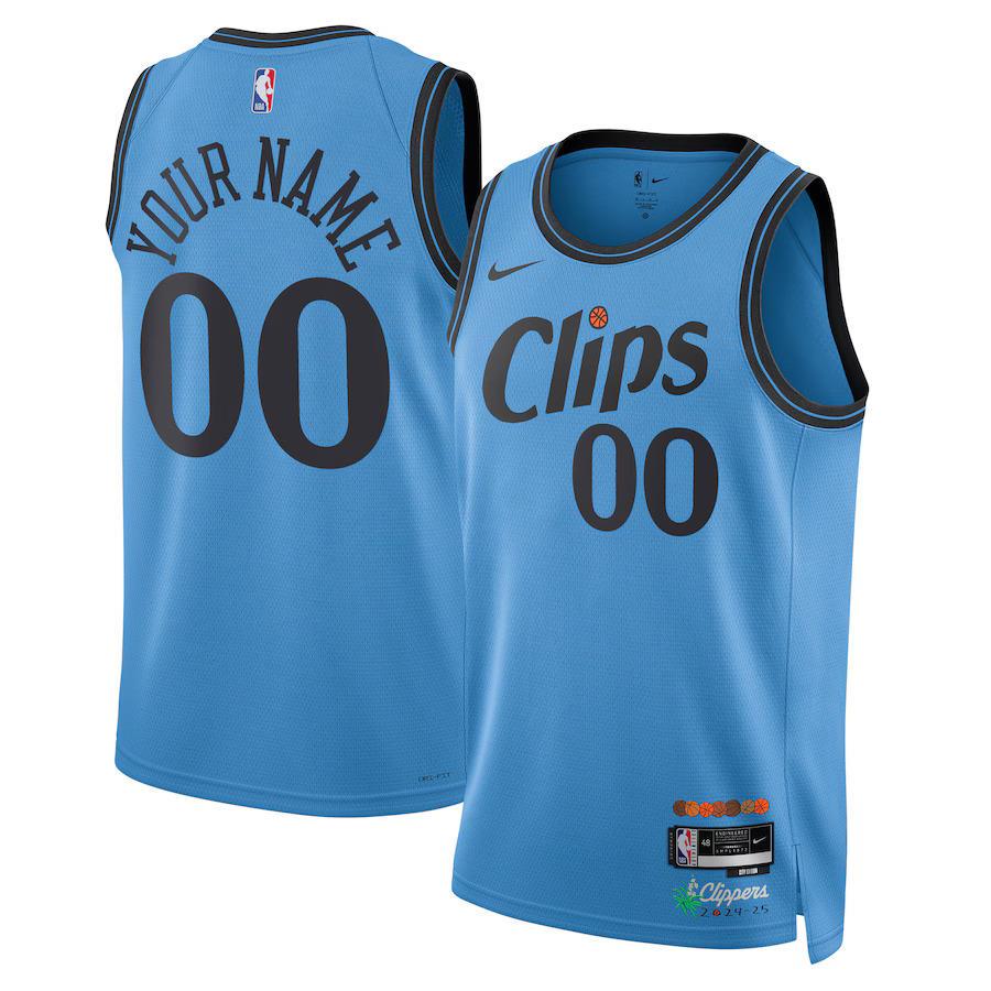 Men Los Angeles Clippers Nike Light Blue City Edition 2024-25 Custom Swingman NBA Jersey->customized nba jersey->Custom Jersey
